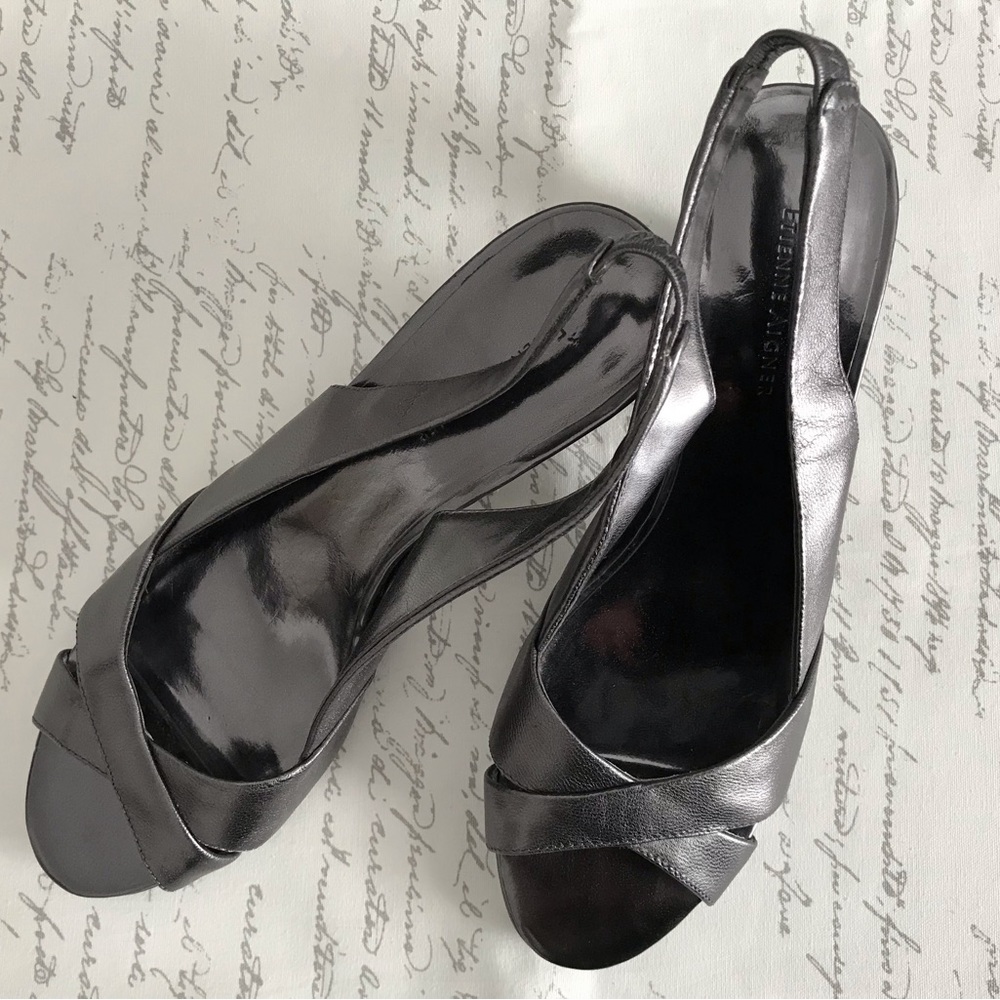 On Sale for $18.00!,Silver Bronze Ophelia Open-toe Crossover Slingback Shoes